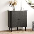 Nikko Curved Sideboard - 2 Door - Compact - Fluted - Black