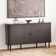 Nikko Curved Sideboard - 2 Door - Medium - Fluted - Black