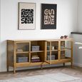 Zamora Sideboard - 4 Door - Large - Natural - Glass and Oak