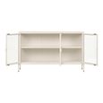 Brisbane Sideboard - 3 Door - Medium - Off White - Glass and Metal
