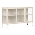Brisbane Sideboard - 3 Door - Medium - Off White - Glass and Metal