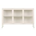 Brisbane Sideboard - 3 Door - Medium - Off White - Glass and Metal