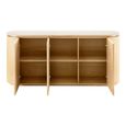 Larvik Curved Sideboard - 3 Door - Large - Off White and Natural - Granite and Wooden