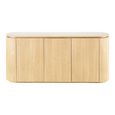 Larvik Curved Sideboard - 3 Door - Large - Off White and Natural - Granite and Wooden
