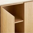 Larvik Curved Sideboard - 3 Door - Large - Off White and Natural - Granite and Wooden