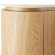 Larvik Curved Sideboard - 3 Door - Large - Off White and Natural - Granite and Wooden