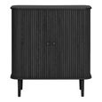 Nikko Curved Sideboard - 2 Door - Compact - Fluted - Black
