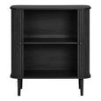 Nikko Curved Sideboard - 2 Door - Compact - Fluted - Black