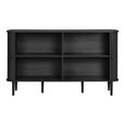 Nikko Curved Sideboard - 2 Door - Medium - Fluted - Black