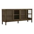 Zamora Sideboard - 4 Door - Large - Dark Brown - Glass and Oak