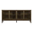 Zamora Sideboard - 4 Door - Large - Dark Brown - Glass and Oak