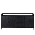 Kala Sideboard - 3 Door - 3 Drawer - 180cm - Large - Black - Mango Wood