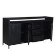 Kala Sideboard - 3 Door - 3 Drawer - 180cm - Large - Black - Mango Wood
