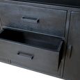 Kala Sideboard - 3 Door - 3 Drawer - 180cm - Large - Black - Mango Wood