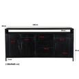 Kala Sideboard - 3 Door - 3 Drawer - 180cm - Large - Black - Mango Wood