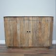 Curved Sideboard - Fluted - 2 Door - 143cm - Medium - Marble Top and Mango Wood