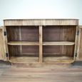Curved Sideboard - Fluted - 2 Door - 143cm - Medium - Marble Top and Mango Wood