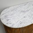 Curved Sideboard - Fluted - 2 Door - 143cm - Medium - Marble Top and Mango Wood