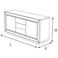 Dama Italian White Sideboard - 2 Door 3 Drawer - Chrome Trim