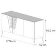 Fidia Italian Fluted Sideboard - 3 Door - Large - Emperador Taupe - Glass and Marquinia Marble Effect