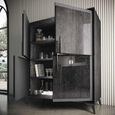 Krystal Italian Midi Sideboard - 4 Door - 121cm - Medium - Medblue Birch Gloss