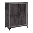 Krystal Italian Midi Sideboard - 4 Door - 121cm - Medium - Medblue Birch Gloss