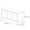 Krystal Italian Sideboard - 3 Door - 190cm - Extra Large - Medblue Birch Gloss