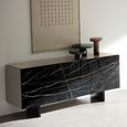 Zenith Italian Sideboard - 3 Door - 178cm - Large - Urban Velvet and Thunder Night - Ceramic Top