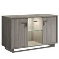 Volare Italian Sideboard - 3 Door 1 Glass Door - 142cm - Medium - with LED Light - Venetian Grey