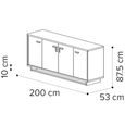 Volare Italian Sideboard - 4 Door - 200cm - Extra Large - Venetian Grey