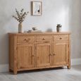 Melbourne Country Oak Sideboard - 3 Door - 3 Drawer - 139cm - Medium - Rustic