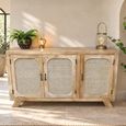 Mango Wood and Rattan 150cm 3 Door Medium Sideboard thumbnail
