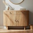 Sindhu Natural Mango Wood 2 Door 2 Drawer 105cm Small Curved Sideboard thumbnail