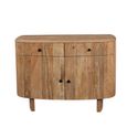 Sindhu Natural Mango Wood 2 Door 2 Drawer 105cm Small Curved Sideboard thumbnail 3