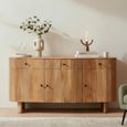 Sindhu Natural Mango Wood 3 Door 3 Drawer 150cm Medium Curved Sideboard thumbnail 2