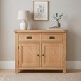 Melbourne Natural Oak 2 Door 2 Drawer 99cm Small Sideboard thumbnail