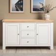 Windsor White Painted 2 Door 3 Drawer 150cm Medium Sideboard thumbnail