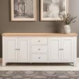 Windsor White Painted 4 Door 3 Drawer 200cm Extra Large Sideboard thumbnail