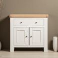 Windsor White Painted 2 Door 1 Drawer 85cm Compact Sideboard thumbnail 2
