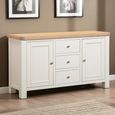 Windsor White Painted 2 Door 3 Drawer 150cm Medium Sideboard thumbnail 2