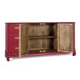 Basalt Red Mango Wood 180cm 2 Door 6 Drawer Large Oriental Style Sideboard thumbnail 3