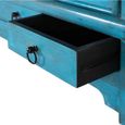 Viora Distressed Turquoise Blue Mango Wood 110cm 4 Door 3 Drawer Small Sideboard thumbnail 4