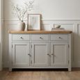 Melbourne French Grey Painted 3 Door 3 Drawer 139cm Medium Sideboard thumbnail