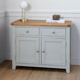 Melbourne French Grey Painted 2 Door 2 Drawer 99cm Small Sideboard thumbnail 2