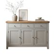 Melbourne French Grey Painted 3 Door 3 Drawer 139cm Medium Sideboard thumbnail 2