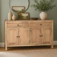 Hydra Natural Mindi Wood 140cm 4 Door 2 Drawer Medium Sideboard