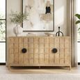 Montepulciano Natural Mango Wood 175cm 4 Door Large Geometric Pattern Sideboard thumbnail