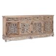 Aura Distressed White Washed Hand Carved Floral 180cm Storage Large Sideboard  thumbnail 2