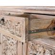 Aura Distressed White Washed Hand Carved Floral 180cm Storage Large Sideboard  thumbnail 5