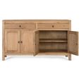 Hydra Natural Mindi Wood 140cm 4 Door 2 Drawer Medium Sideboard thumbnail 3